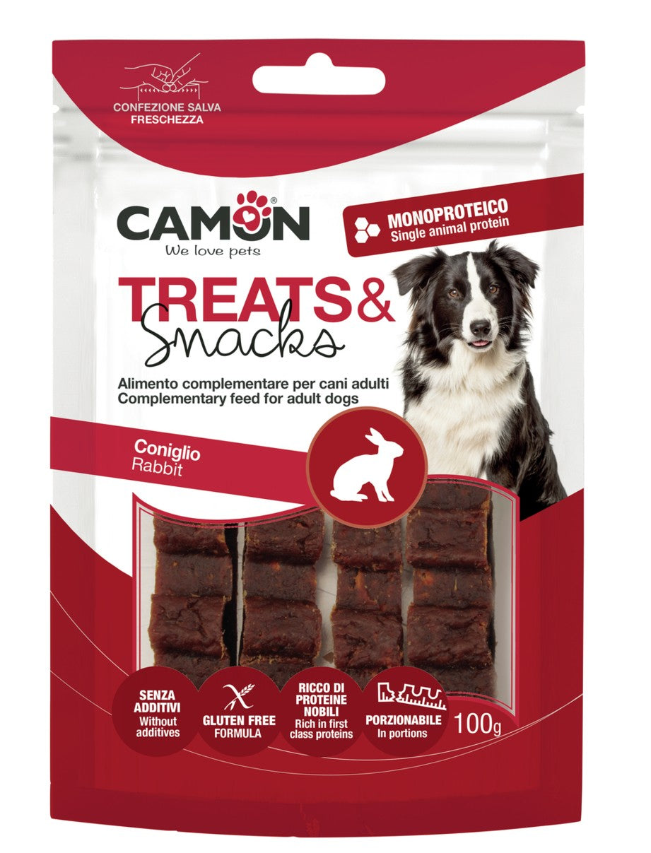 Camon Treats Snack Barretta Monoproteica al Coniglio – 100 g Camon Treats Snack Barretta Monoproteica al Coniglio – 100 g
